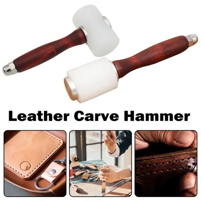 Leather Carving Hammers, Mallet, Wooden Handle Nylon Hammer Leather Z2C7