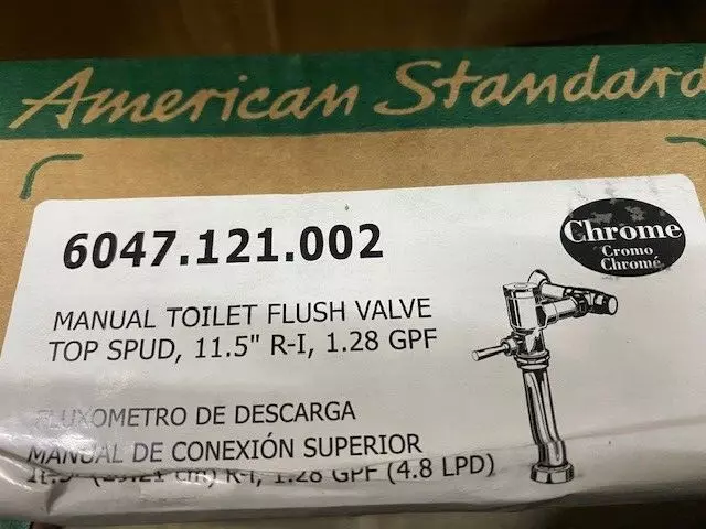 American Standard 6047.121.002 Manual Toilet Flush Valve 1.28 GPF 11.5” Chrome