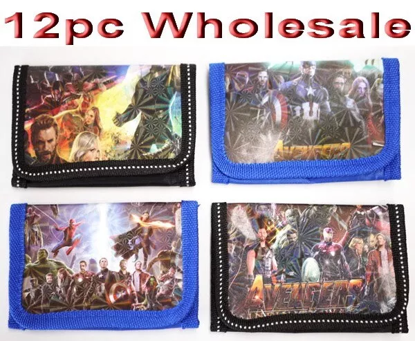 12pc Wholesale Bulk Lots Kids Boys Star Wars Purse Wallet Tri-Fold Mixed