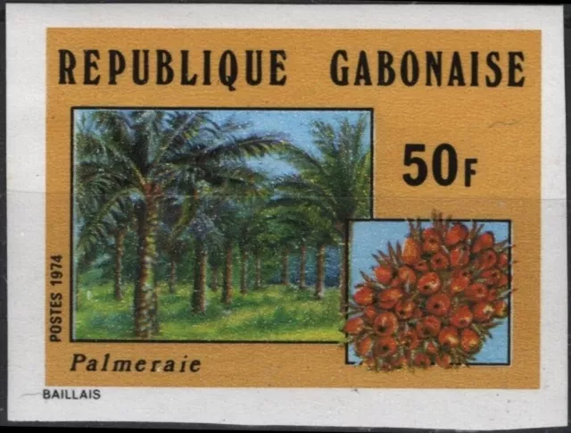 GABON GABUN 337 ** MNH imperf non dentelé : Palmeraie palmier 2