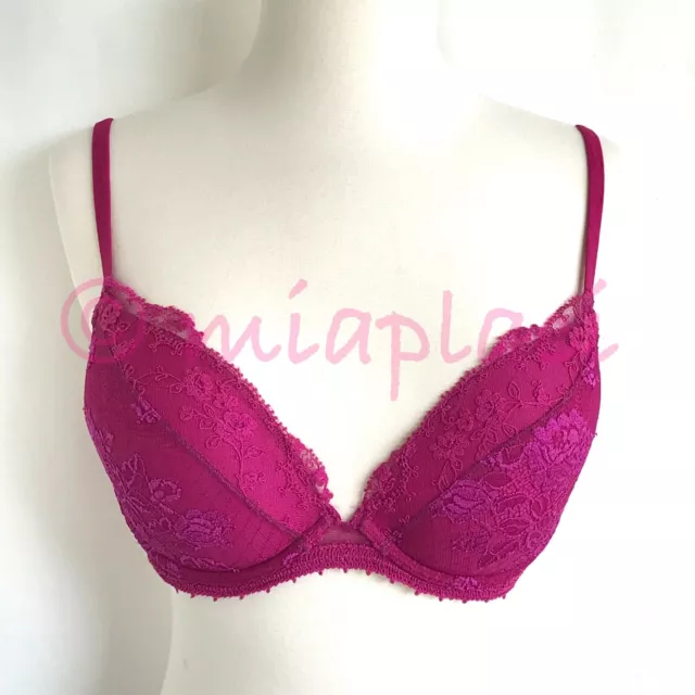 NWT La Perla Maharani Push-up Bra #905946 Fuchsia Pink 38C