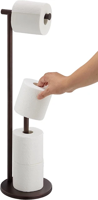 Soporte de papel higiénico independiente, soporte de papel higiénico de bronce frotado con aceite con