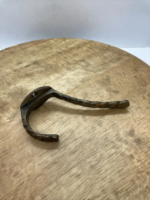 Single Coat Hook House Clothes Tree Bath Robe Brass Vintage Cast Iron 10