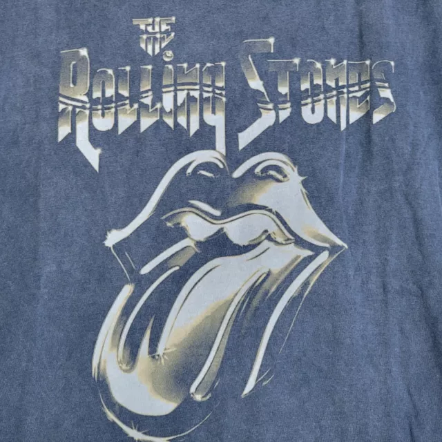 Lucky Brand Rolling Stones Shirt Adult Extra Large Xl Blue Casual Concert Nwt