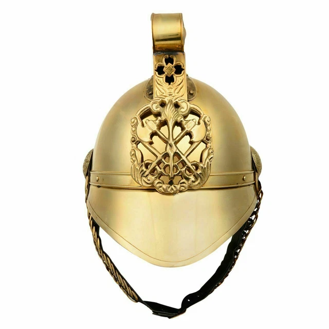 Casque Militaire Allemand Pickelhaube En Cuir Bleu - Accents Laiton Impériaux Prussiens - Original WWII ?