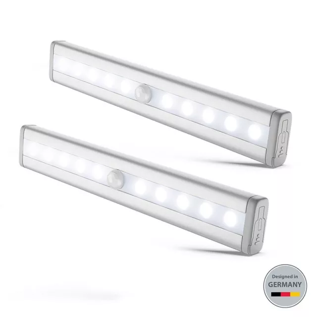LED Schrank-Licht Unterbauleuchte Nachtlicht Küche Lampe Bewegungsmelder 2er SET