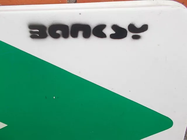 Banksy ( d' Après ) " Toxic Rat "  Panneau Routier Peint , Graffiti Art 3