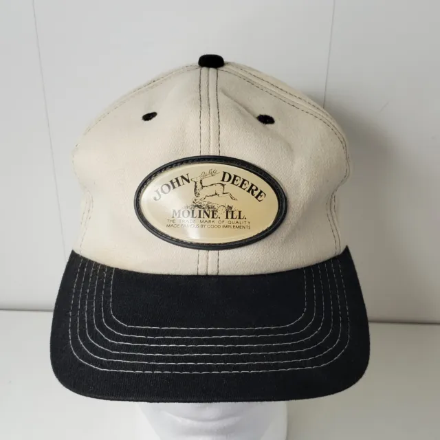 VTG John Deere Moline Illinois Patch K Products Strapback Hat Baseball Cap USA