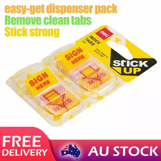 5x Deli Sticker Index Tabs Sticky Note Page Markers Paper Memo Pad Flags 44×25mm