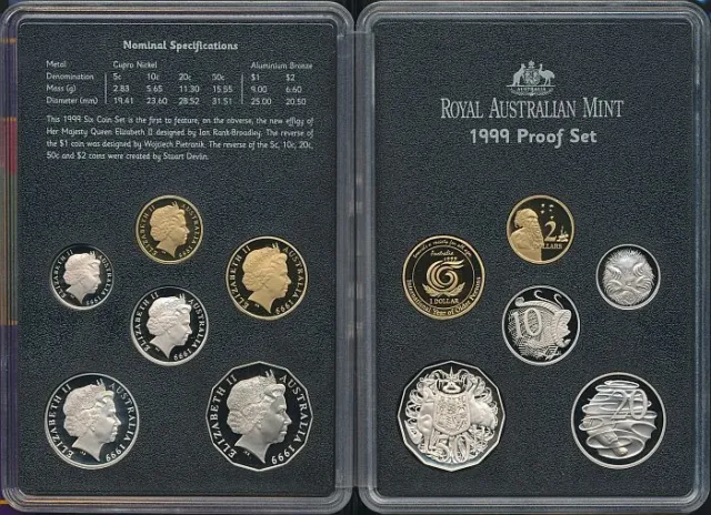 Australia: 1999 Proof Set in RAM packaging Cat $195 RARE!!! Year of Older Person