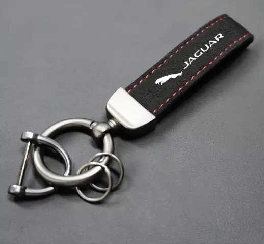 Jaguar Faux Suede Leather Keyring Jag Compatible Gift chain Key Ring