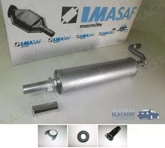 IMASAF ESD Auspuff Endtopf+Anbauteile + Chromblende für Mercedes /8 W114 + W115