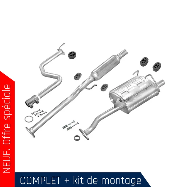 Ligne D'échappement Complète Pour Honda Civic V 1.3/1.5 Hayon 1991-1992 - Kit Avec 2 Silencieux - Neuf