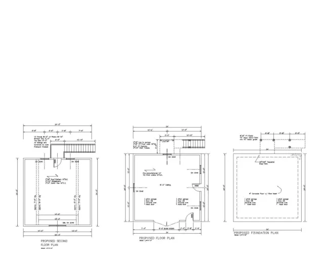 24'X24' - 24'X24' Planos De Garaje Gambrel Techo Planos De Garaje 18-2424-Gmb-5 (Mre) 2