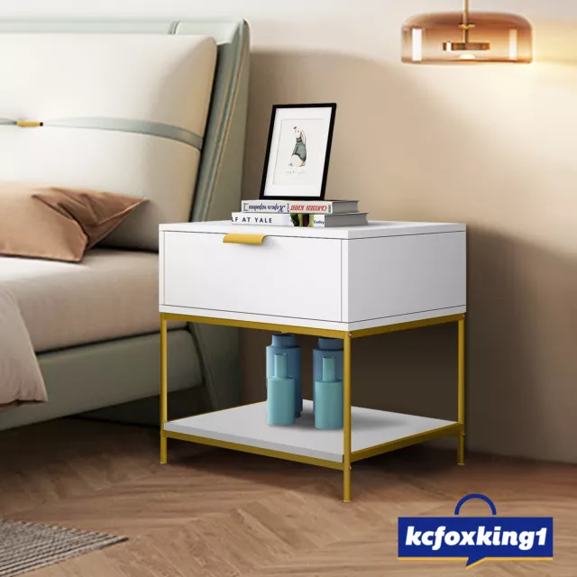 Bedside Tables Chest of Drawer Storage Cabinet Bedroom Shelf Side End White