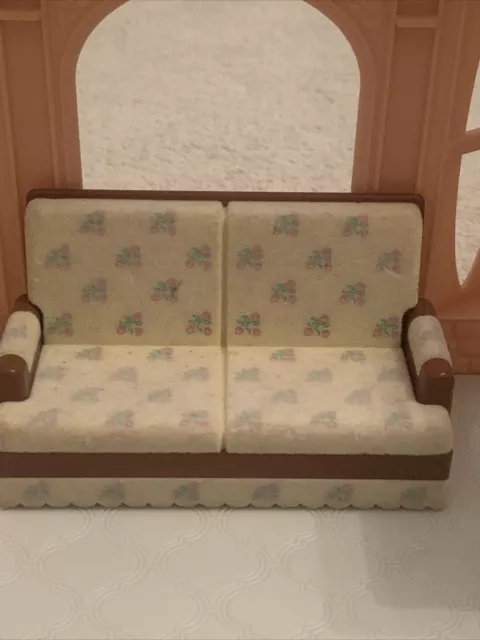 Sylvanian Families Floral Plush Sofa Settee Vintage  Tomy