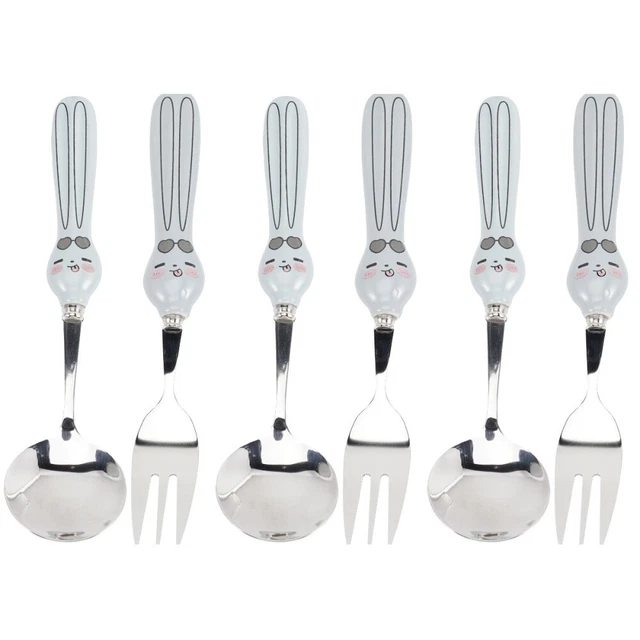 3x adorabili cucchiai forchetta cucchiaio utensili per mangiare posate bambini