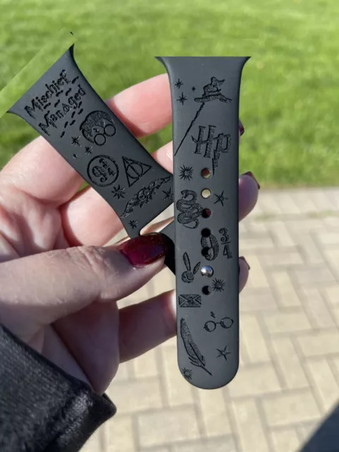 Skite Laser Engraved Silicone Comp w/ Apple Watch Band (Harry Potter Design)