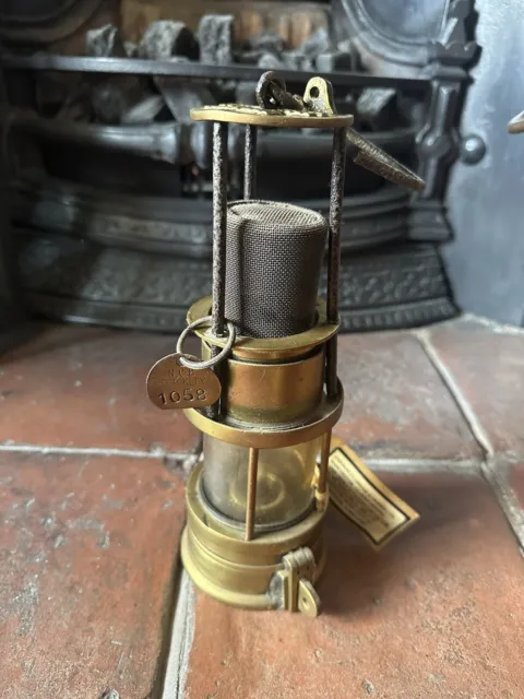 RARE MINING LAMP   BY JOHNSON CLAPHAM &MORRIS LTD  FRICKLEY PIT CHECK Circa 1885