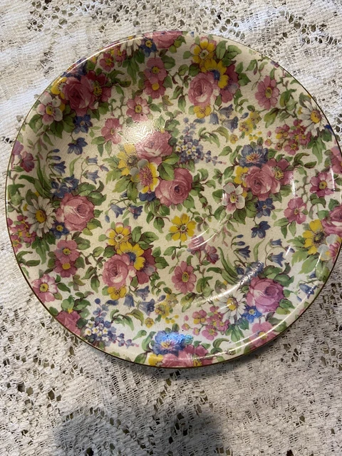 Royal Winton Chintz desert plate SUMMERTIME gold trim 6 inch