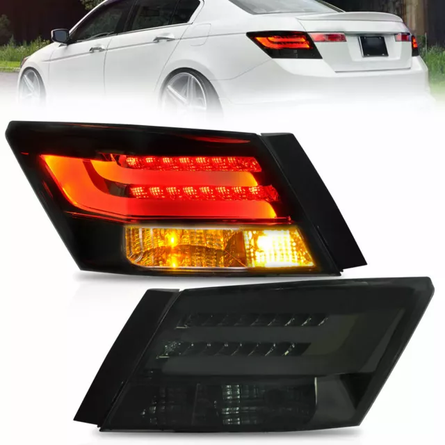 VLAND Smoke LED Tail Lights Brake Lamp For 2008-2013 Honda Accord Sedan 4-Door