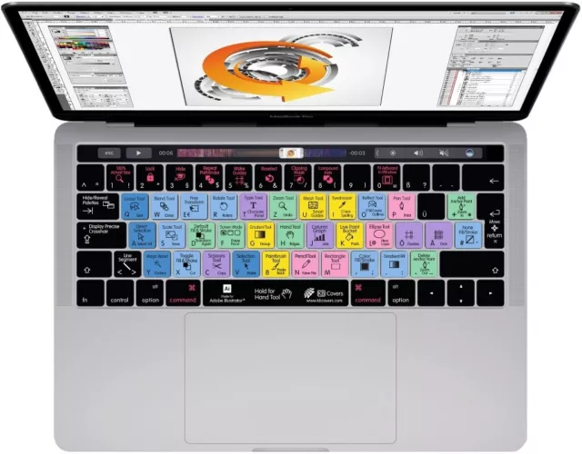 Tastatur-Abdeckung Shortcuts Hotkeys Skin für Adobe Illustrator MacBook Pro