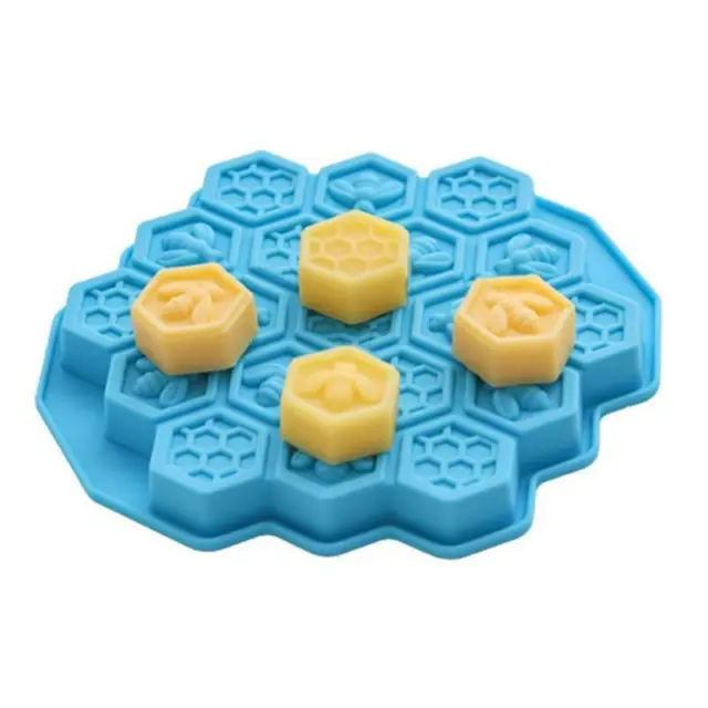 16 Cells Bee Honeycomb Shaped 3D Soap Molds Silicone Bee Hive Moulds for BakingD