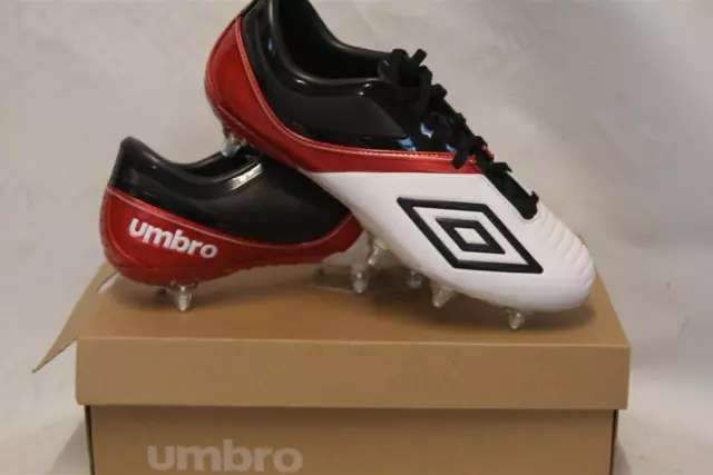 White Black Red Umbro ST11 Pro Leather A SG  Football Boots RRP £90 at £40