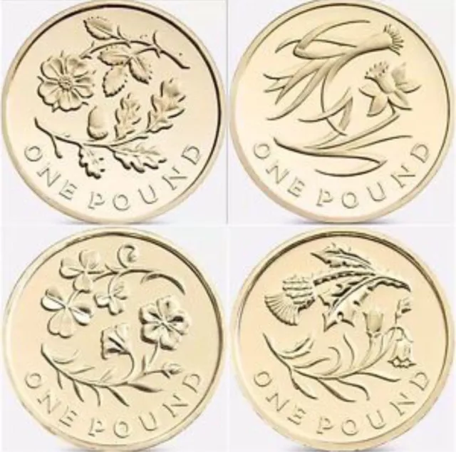 Rare £1 One Pound Coin Floral Emblems full set 2013 - 2014 or individual