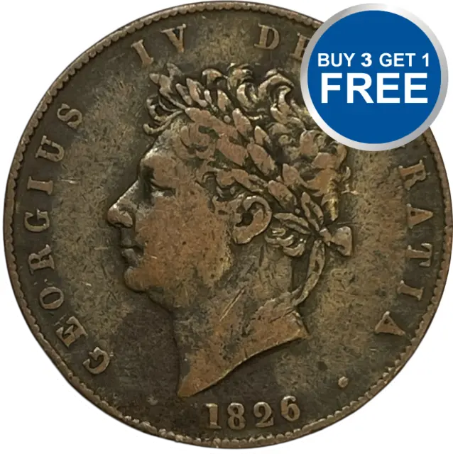 1 Half Penny - Choice Of Year From 1825-1827 - George Iv - Great Britain