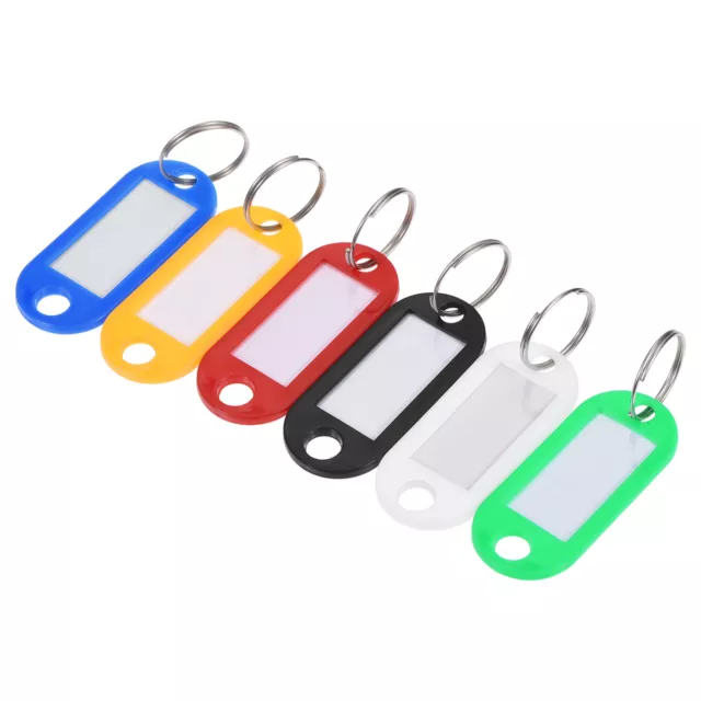 24pcs 51x22mm Plastic Luggage Key Tags with Split Rings 6 Colors