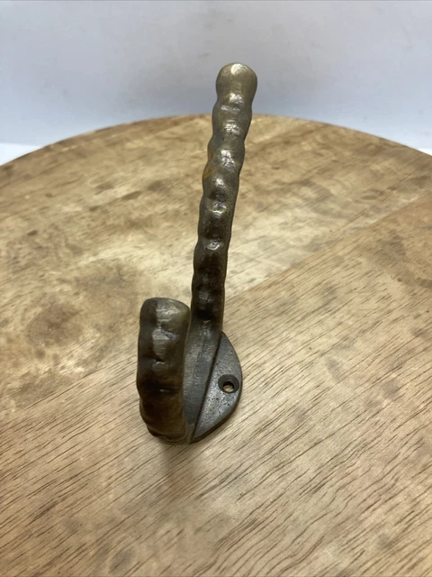 Single Coat Hook House Clothes Tree Bath Robe Brass Vintage Cast Iron 6
