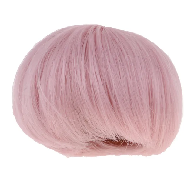 1/8 BJD Dolls Short Wig Smoke Pink Hair For MSD DZ SD DIY Making Accessories