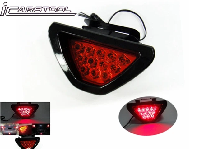 Third Tail Brake Stop Light Safety Fog Lamp F1 style Red 12 LED Flashing Blinker