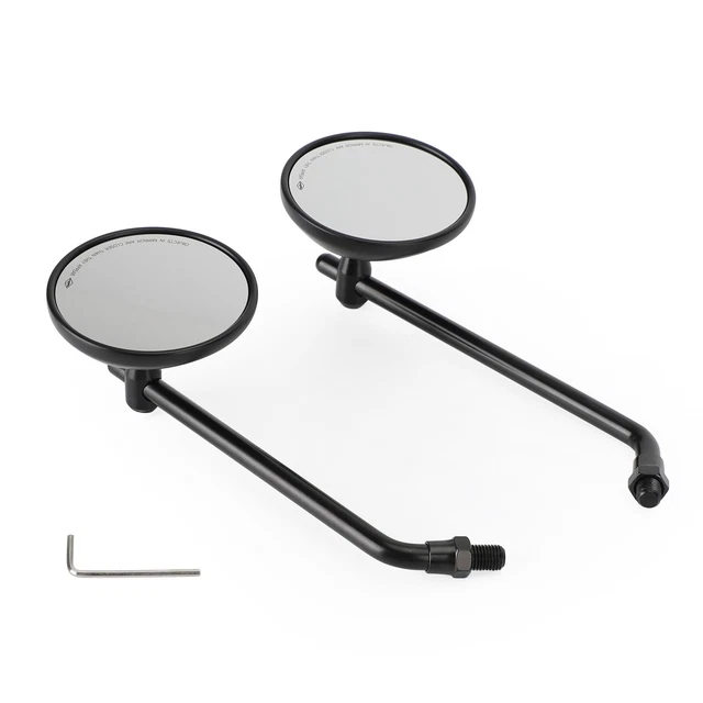 Rétroviseur rond noir filetage M10 pour moto vintage ancienne rétro café racer