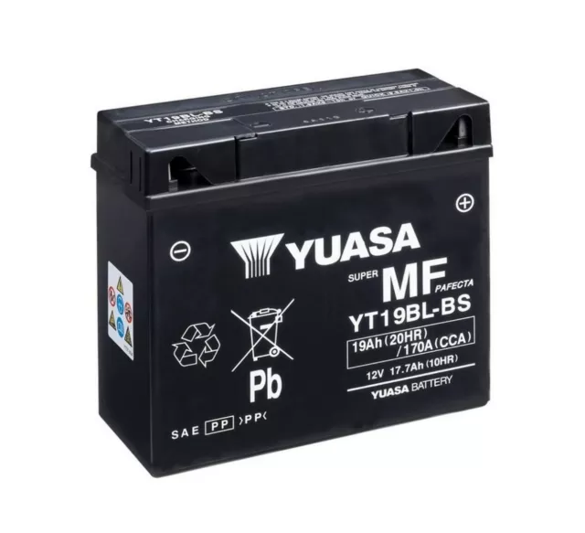 Yuasa YT19BL-BS AGM Batterie 12V 17,7AH - Prêt à Poser - Moto (NH1220 51913)