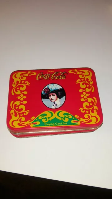 Vintage Coca Cola Playing Cards In Tin~1 Full Deck one deck un opened