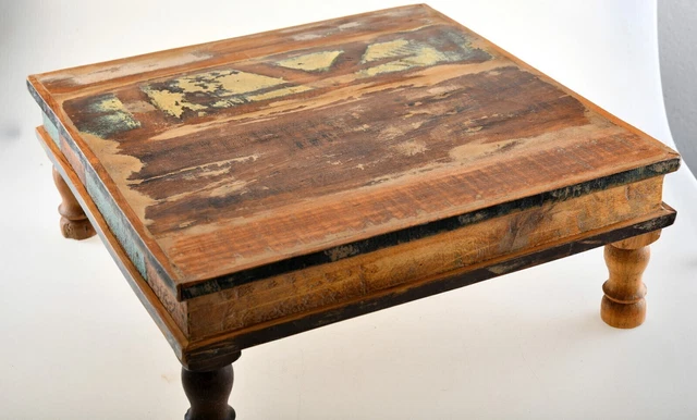 Mesa auxiliar rústica en estilo edno idnio madera antigua vintage Shabby-Vintage Bajot