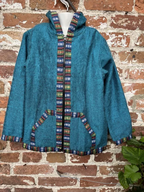 bambini etnico cashmilon, giacca in pile cappotto hippie/boho/festival 11-12 anni