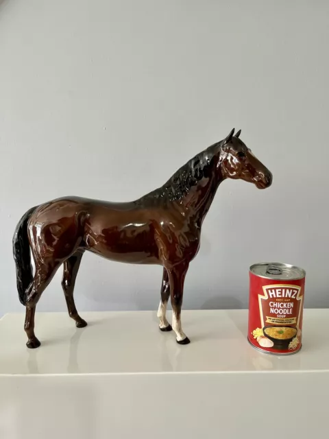 Beswick Very Large Racehorse 1734 Gloss Perfect Condition 14" Long 11.75” Tall