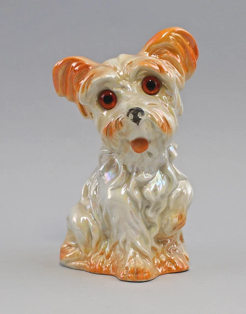 9140412-d Porzellan Figur Rauchverzehrer Hund lüstriert