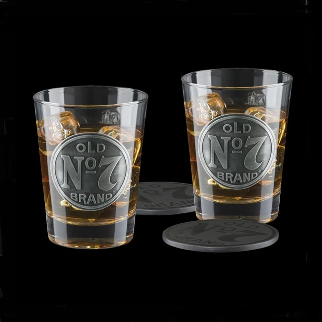 JACK DANIELS OLD No. 7 Double Old Fashioned Glass Coaster Set DOF