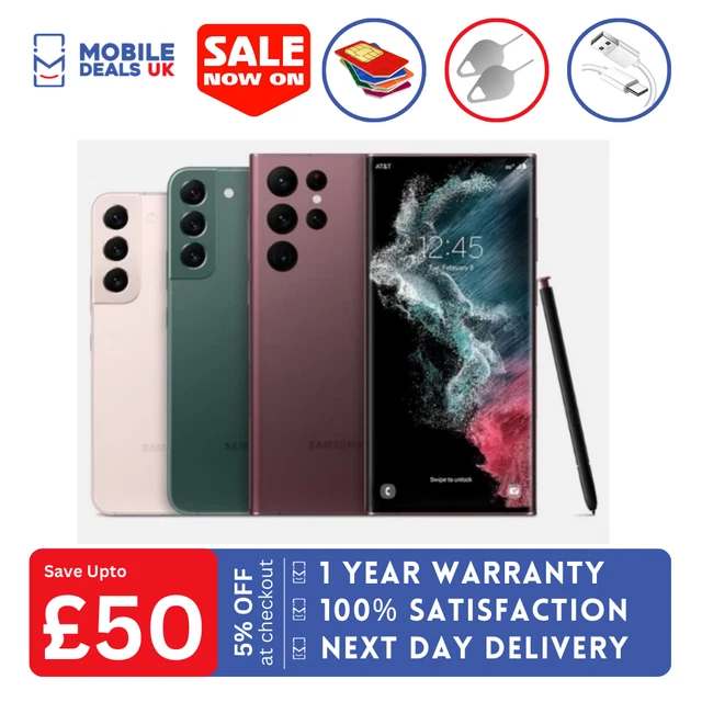 NEW Samsung Galaxy S22 / S22+ / S22 Ultra 5G 128GB Unlocked Smartphone A++ Grade