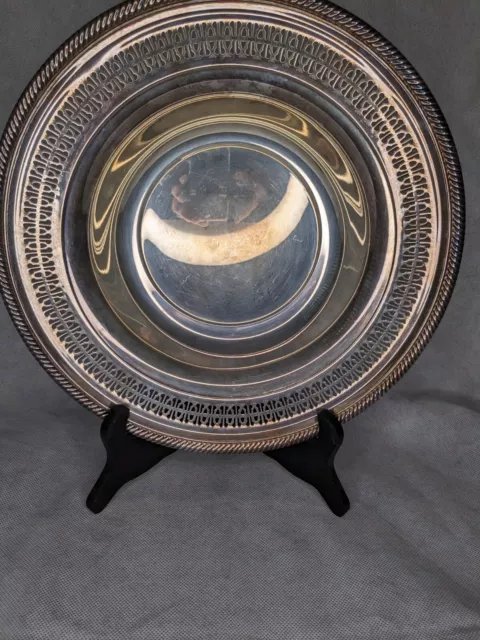 Vintage Round Silver-Plated WM Rogers 835 Serving Bowl 12.25" Diameter