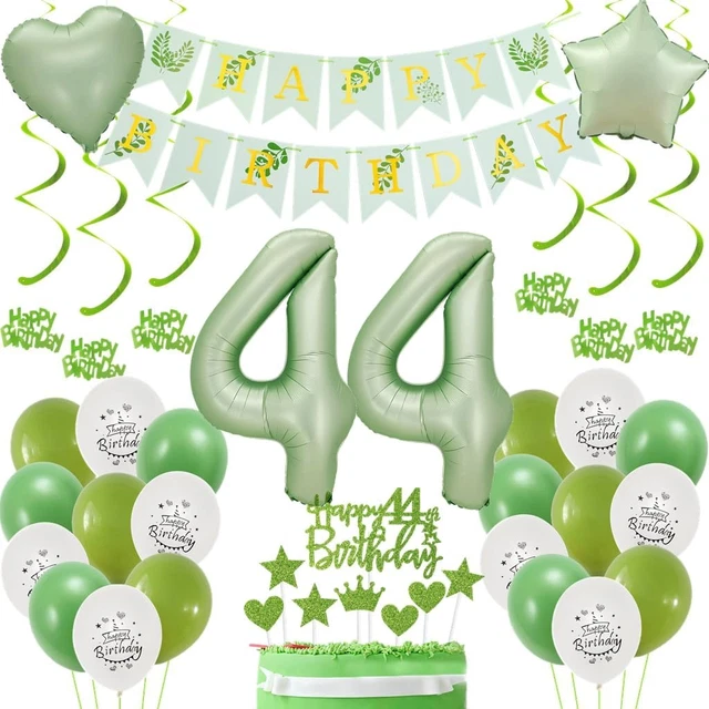 45. Geburtstag Deko-Set In Olivgrün & Gold – Inkl. Folienballon, Banner, Girlanden & Luftballons Für Eine Perfekte Feier