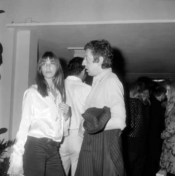 SERGE GAINSBOURG AND Jane Birkin at the Cannes Film Festival in Ma- Old ...