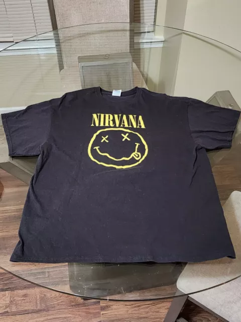 NIRVANA “Smiley Face Logo” T-Shirt 2016  black Delta preowned XL Extra Large