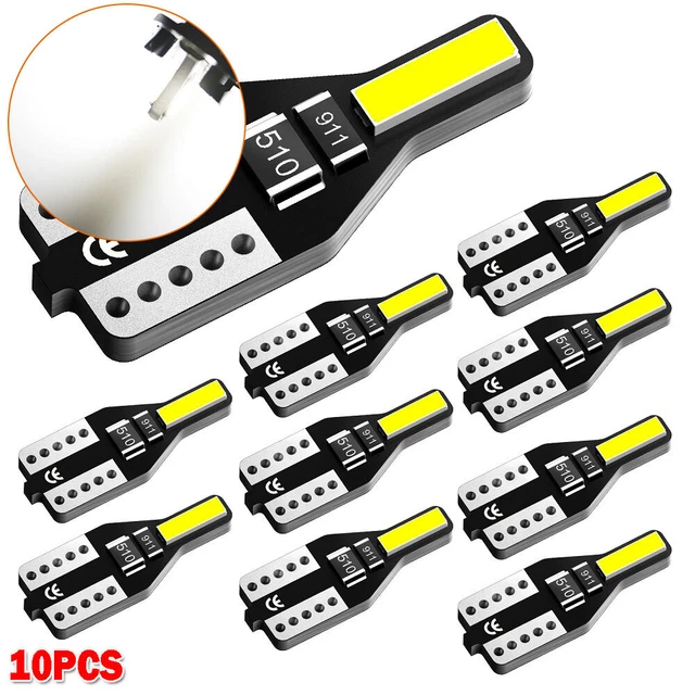 10x T10 AUXITO W5W Wedge LED Number Interior Plate Light Globe Error 6000K Free