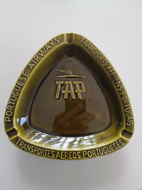 Vintage Green Ashtray Tap - Transportes Aéreos Portugueses