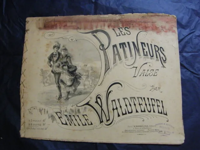 "Partition Les patineurs Emile Waldteufel Grand Format Music Sheet"